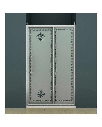 Душевая дверь раздвижная Cezares Retro 110 см матовое с прозрачным узором RETRO-A-BF-1-110-PP-Cr