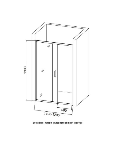 Душевая дверь в нишу Orange E02-120TCR 120 профиль Хром стекло прозрачное
