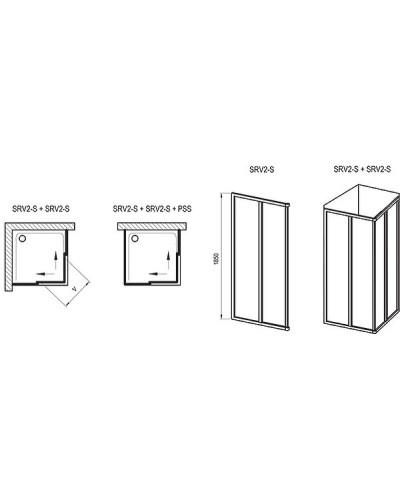 Душевая дверь Ravak Supernova SRV2-80 S 14V40U02Z1 профиль Сатин стекло Transparent