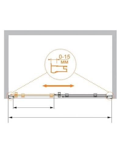 Душевая дверь раздвижная Cezares Pratico 115 см текстурное стекло PRATICO-BF-1-115-P-Cr