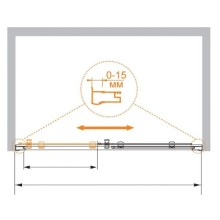 Душевая дверь раздвижная Cezares Pratico 155 см текстурное стекло PRATICO-BF-1-155-P-Cr