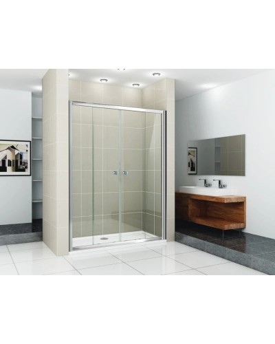 Душевая дверь раздвижная Cezares Pratico 160 см текстурное стекло PRATICO-BF-2-160-P-Cr