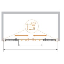 Душевая дверь раздвижная Cezares Pratico 160 см текстурное стекло PRATICO-BF-2-160-P-Cr