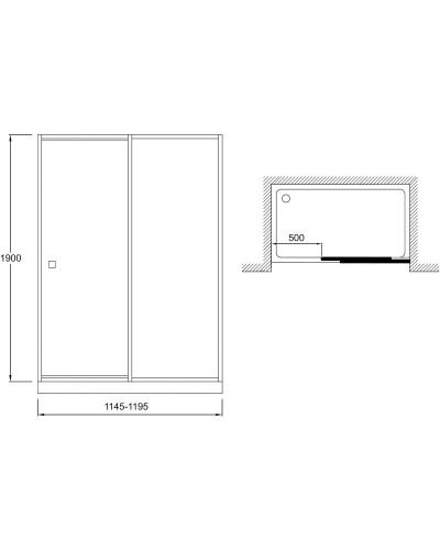 Душевая дверь Jacob Delafon Serenity 120 E14C120-GA профиль Хром стекло прозрачное