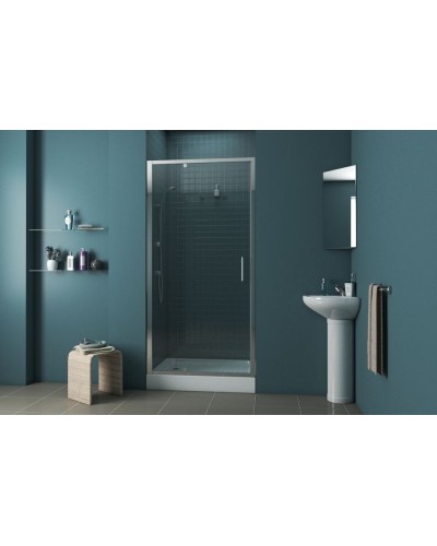 Душевая дверь Bravat Line 100 BD100.4112A профиль Хром стекло прозрачное