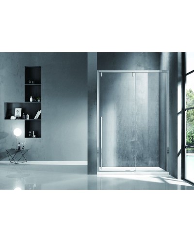 Душевая дверь Bravat Slim Line 120 BD120.4105A профиль Хром стекло прозрачное