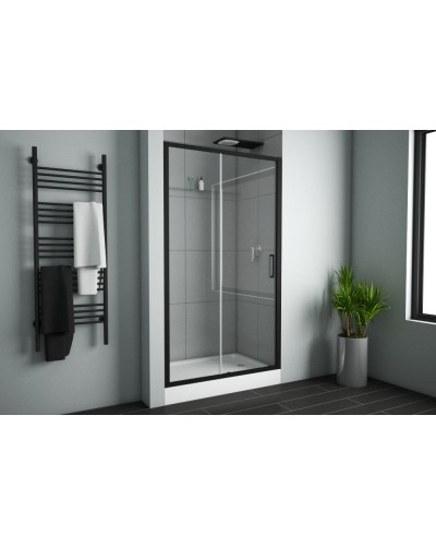 Душевая дверь Bravat Black Line 120 BD120.4101B профиль Черный стекло прозрачное