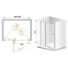 Душевая дверь в нишу Cezares ELENA-W-B-12-90-C-Cr профиль Хром стекло прозрачное