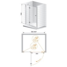 Душевая дверь в нишу Cezares VERONA-W-B-12-100-C-Cr профиль Хром стекло прозрачное