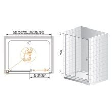 Душевая дверь в нишу Cezares ANIMA-W-BF-1-140-C-Cr профиль Хром стекло прозрачное