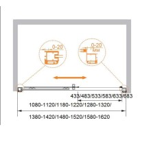 Душевая дверь в нишу Cezares ANIMA-W-BF-1-160-C-Cr профиль Хром стекло прозрачное
