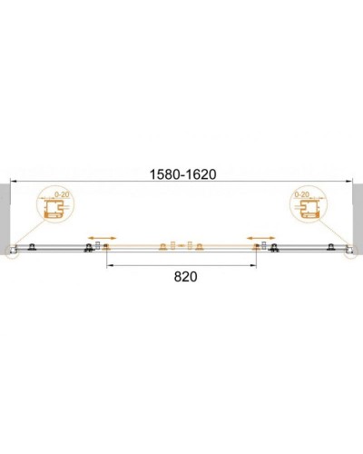 Душевая дверь в нишу Cezares ANIMA-W-BF-2-160-C-Cr профиль Хром стекло прозрачное