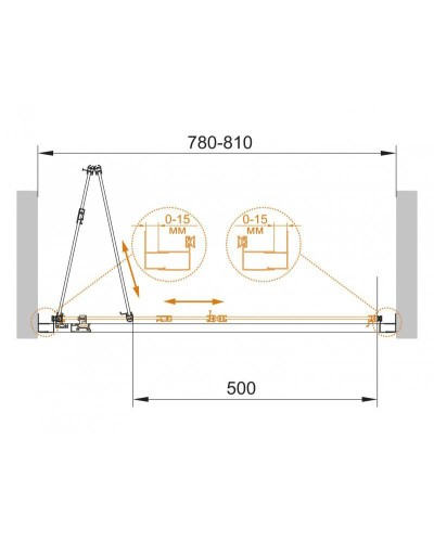 Душевая дверь в нишу Cezares ECO-O-BS-80-C-Cr профиль Хром стекло прозрачное