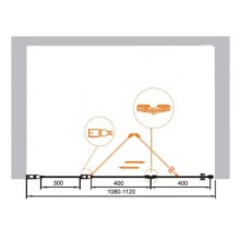 Душевая дверь в нишу Cezares Elena W-BS-13 120 ELENA-W-BS-13-30+45/45-C-Cr профиль Хром стекло прозрачное