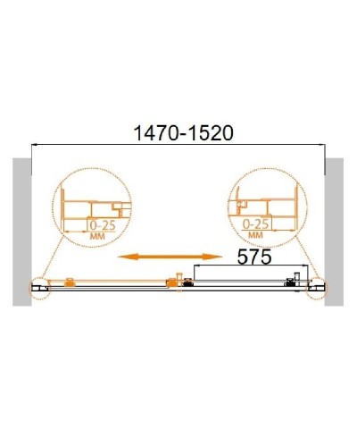 Душевая дверь в нишу Cezares MOLVENO-BF-1-150-C-Cr-IV профиль Хром стекло прозрачное