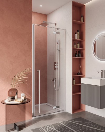 Душевая дверь в нишу CEZARES LINER-B-12-90-C-Cr-R правая