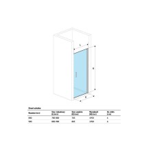 Душевая дверь Excellent Mazo 90 KAEX.3005.1010.9000.LP профиль Хром стекло прозрачное