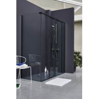 Душевая дверь Jacob Delafon Contra Black 120 E22C120-BL профиль Черный стекло прозрачное