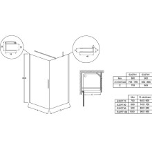 Душевая дверь Jacob Delafon Contra Black 90 E22T91-BL профиль Черный стекло прозрачное