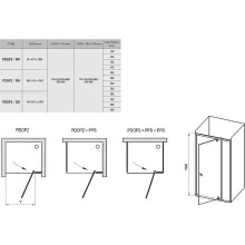 Душевая дверь Ravak Pivot PDOP2-100 03GA0300Z1 профиль Черный стекло Transparent