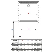 Душевая дверь Radaway EOS DWJ 90 прозрачное