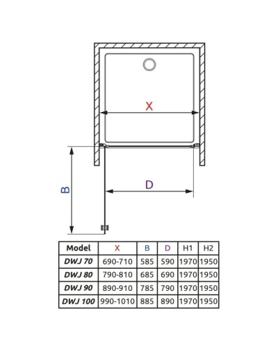 Душевая дверь Radaway EOS DWJ 100 прозрачное