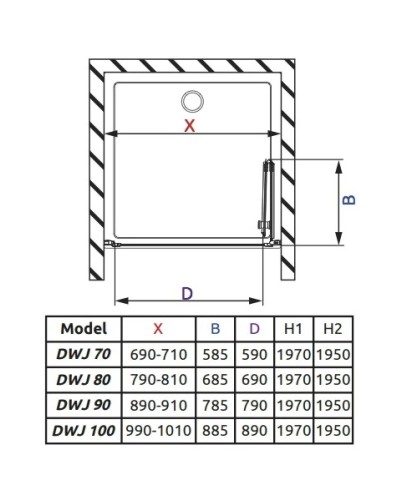 Душевая дверь Radaway EOS DWB 70 R прозрачное