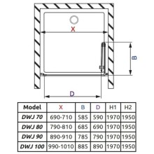 Душевая дверь Radaway EOS DWB 80 R прозрачное