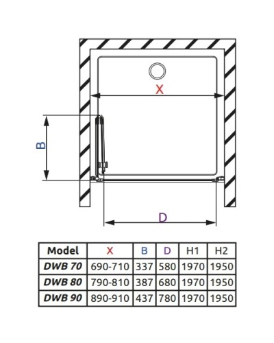 Душевая дверь Radaway EOS DWB 90 L интимато
