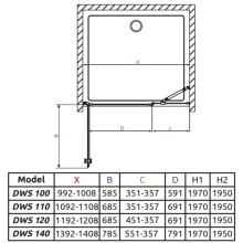 Душевая дверь Radaway EOS DWS 120 L прозрачное
