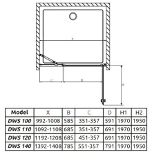 Душевая дверь Radaway EOS DWS 120 R прозрачное