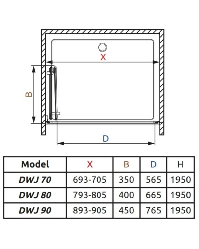 Душевая дверь Radaway Carena DWB 80 L прозрачное