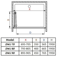 Душевая дверь Radaway Carena DWB 70 L коричневое