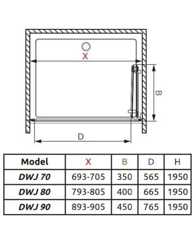 Душевая дверь Radaway Carena DWB 70 R прозрачное
