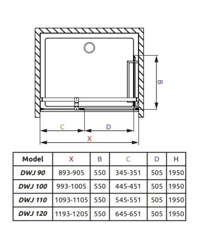 Душевая дверь Radaway Carena DWJ 90 R коричневое