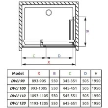 Душевая дверь Radaway Carena DWJ 110 R прозрачное