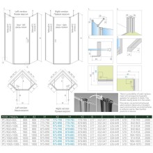 Душевая дверь Radaway Nes Black PTJ 57 L 10052000-54-01L профиль Черный стекло прозрачное
