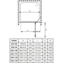 Душевая дверь Radaway Almatea DWJ 100 R прозрачное