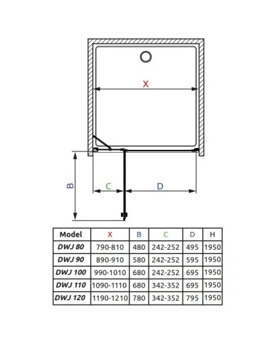 Душевая дверь Radaway EOS II DWJ 80 L прозрачное