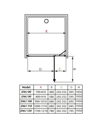 Душевая дверь Radaway EOS II DWJ 100 R прозрачное