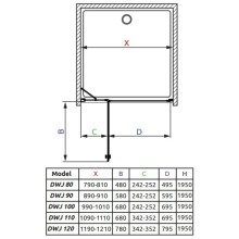 Душевая дверь Radaway EOS II DWJ 110 L прозрачное