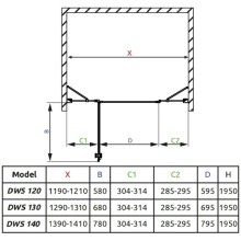 Душевая дверь Radaway EOS II DWJS 120 L прозрачное