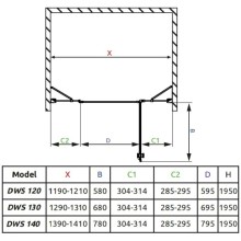 Душевая дверь Radaway EOS II DWJS 120 R прозрачное