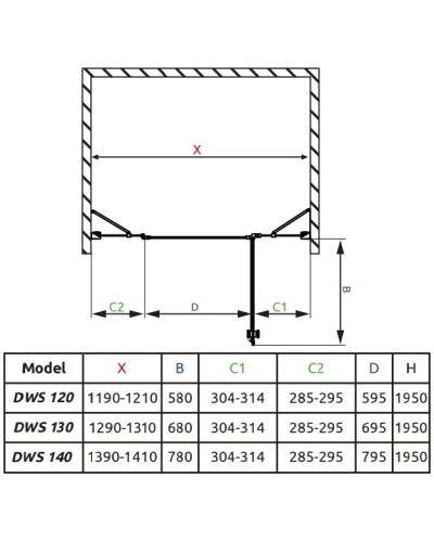 Душевая дверь Radaway EOS II DWJS 120 R прозрачное