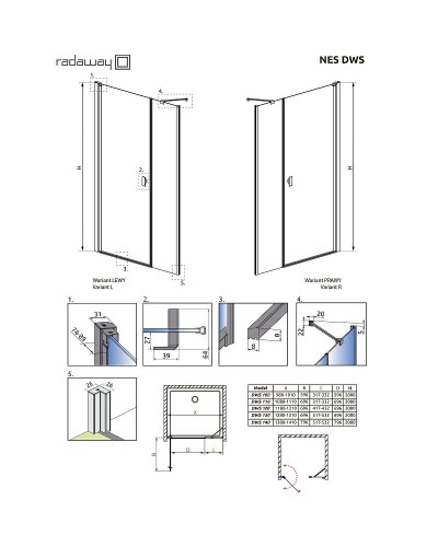 Душевая дверь Radaway Nes DWS I 130 R 10028130-01-01R профиль Хром стекло прозрачное