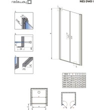 Душевая дверь Radaway Nes DWD I 100 10027100-01-01 профиль Хром стекло прозрачное