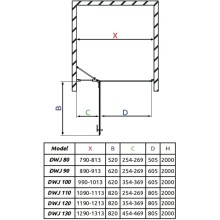 Душевая дверь Radaway Essenza New DWJ 130 L прозрачное