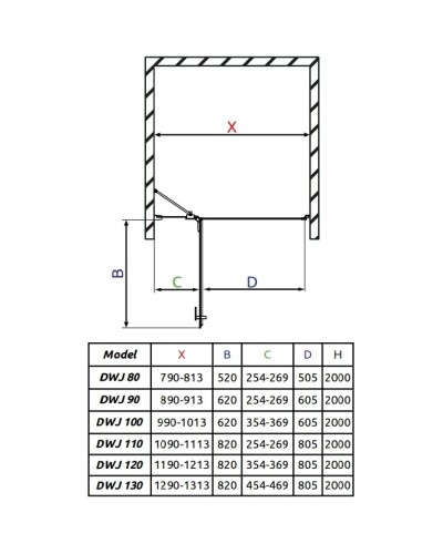 Душевая дверь Radaway Essenza New DWJ 130 L прозрачное