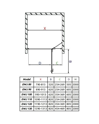 Душевая дверь Radaway Essenza New DWJ 120 R прозрачное