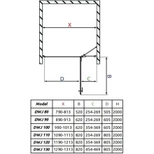 Душевая дверь Radaway Essenza New DWJ 130 R прозрачное